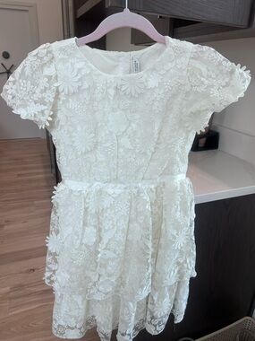 Janie and Jack Ivory Floral Lace Party Dress